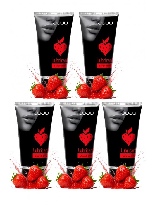 Набор из 5 съедобных лубрикантов JUJU со вкусом клубники - JuJu - купить с доставкой в Ангарске