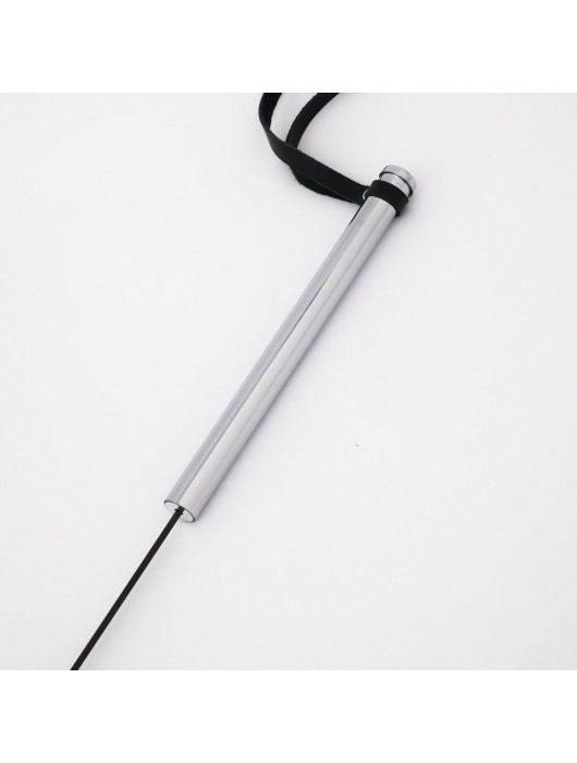 Стек с широким черным кожаным наконечником и металлической ручкой - 67 см. - Crazy Handmade - купить с доставкой в Ангарске