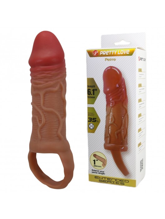 Реалистичная насадка на член Peirre - 15,5 см. - Baile - в Ангарске купить с доставкой