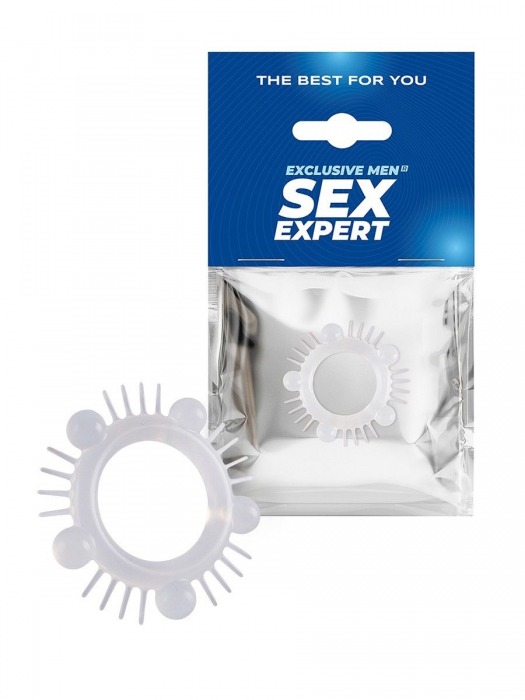 Эластичное эрекционное кольцо с шишечками и шипами - Sex Expert - в Ангарске купить с доставкой