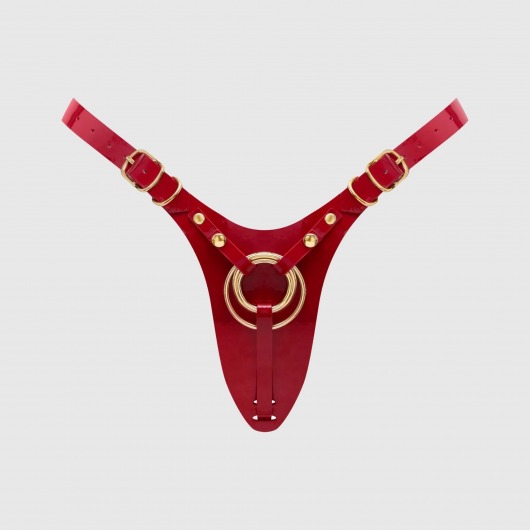 Красный пояс для фиксации насадок Strap-On-Me Leatherette Harness Fabulous - Strap-on-me - купить с доставкой в Ангарске