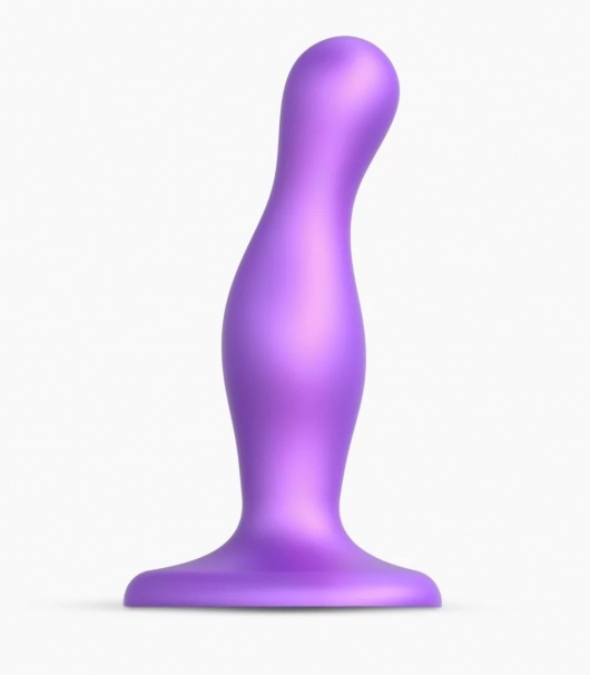 Фиолетовая насадка Strap-On-Me Dildo Plug Curvy size S - Strap-on-me - купить с доставкой в Ангарске