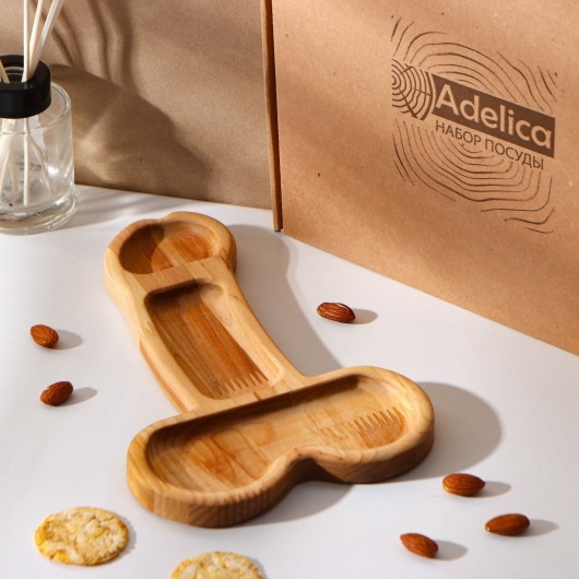 Деревянное блюдо для подачи в форме члена (25 х 16,5 х 1,7 см) - Сима-Ленд - купить с доставкой в Ангарске