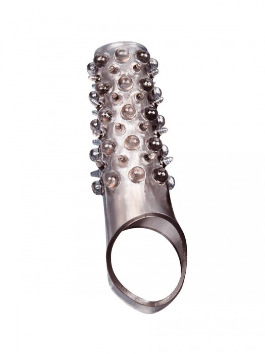 Дымчатая насадка на пенис с шипами и выпуклостями - 12 см. - Sex Expert - в Ангарске купить с доставкой