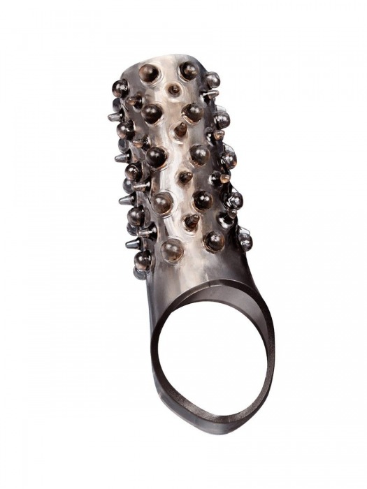 Дымчатая насадка на пенис с шипами и выпуклостями - 12,5 см. - Sex Expert - в Ангарске купить с доставкой