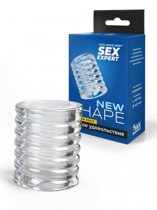 Прозрачная сквозная насадка на пенис с ребрышками - Sex Expert - в Ангарске купить с доставкой