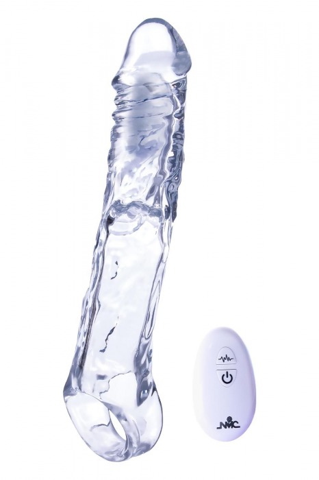 Прозрачная насадка-удлинитель Length Enhancer With Bullet с подхватом - 22,3 см. - NMC - в Ангарске купить с доставкой