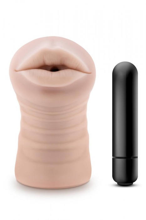 Телесный мастурбатор-ротик Nicole Vibrating Masturbator - Blush Novelties - в Ангарске купить с доставкой