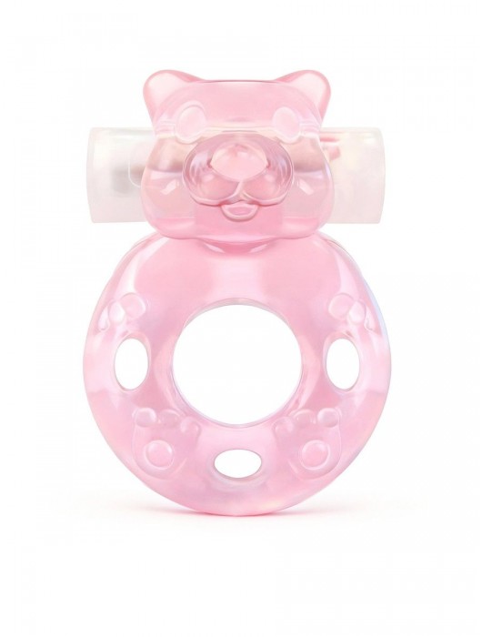 Розовое эрекционное виброкольцо в форме мишки - 1137 - в Ангарске купить с доставкой