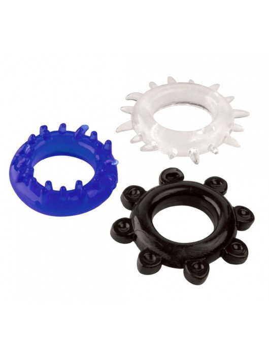 Набор из 3 эрекционных колец разного цвета и рельефа - Boys of Toys - в Ангарске купить с доставкой