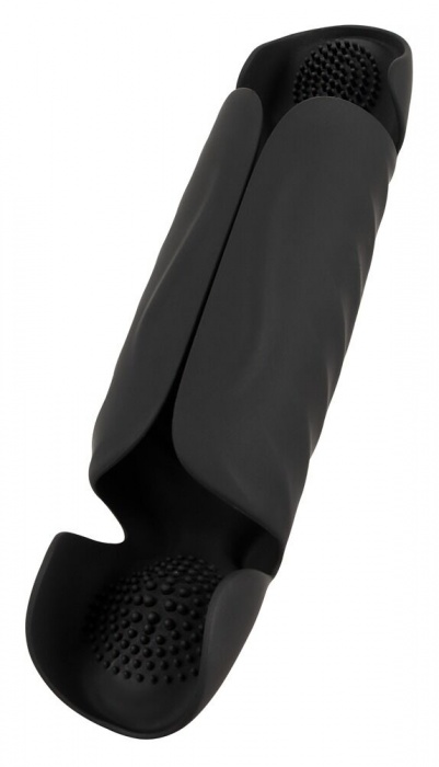 Черный вибромастурбатор с трехточечной стимуляцией Penis Trainer with 3 Point Stimulation - Orion - в Ангарске купить с доставкой