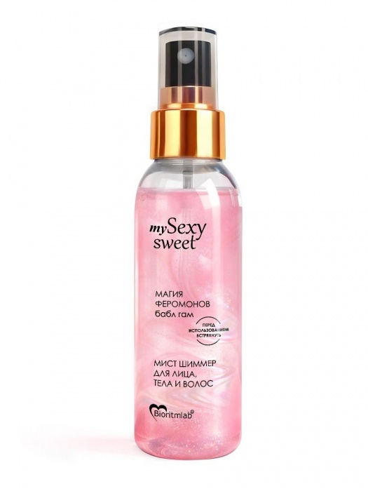 Мист для лица, тела и волос Sexy Sweet с ароматом бабл-гам, шиммером и феромонами - 95 мл. -  - Магазин феромонов в Ангарске