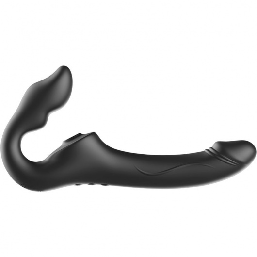 Черный безремневой страпон с 3 моторами - Ibiza - купить с доставкой в Ангарске