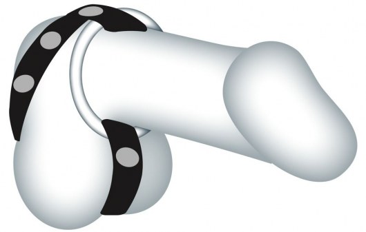 Подхват для мошонки с 3 съемными эрекционными кольцами Leder-Riemen - Orion - в Ангарске купить с доставкой