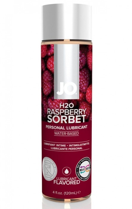 Лубрикант на водной основе с ароматом малины JO Flavored Raspberry Sorbet - 120 мл. - System JO - купить с доставкой в Ангарске