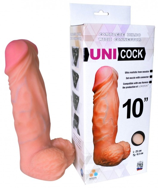 Фаллическая насадка Харнесс UNICOCK 10  - 25 см. - LOVETOY (А-Полимер) - купить с доставкой в Ангарске