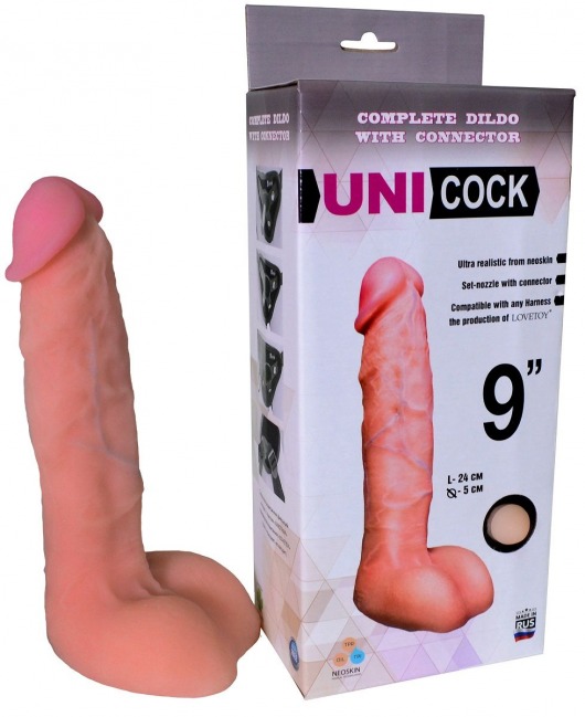 Фаллическая насадка Харнесс UNICOCK 9  - 24 см. - LOVETOY (А-Полимер) - купить с доставкой в Ангарске