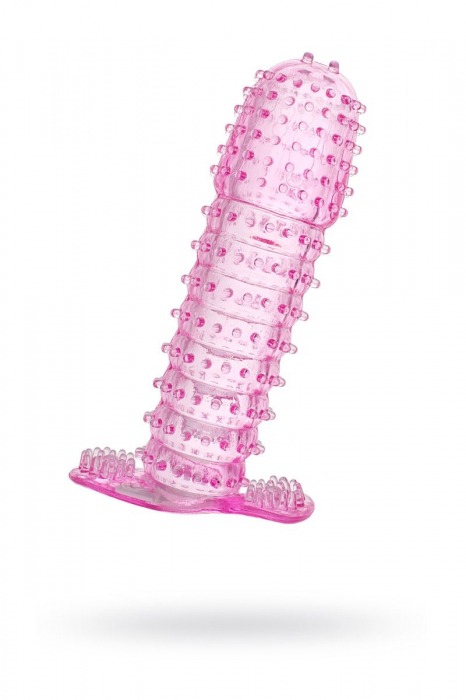 Гелевая розовая насадка с шипами - 12 см. - Toyfa Basic - в Ангарске купить с доставкой