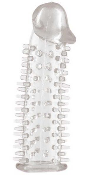 Прозрачная насадка на половой член с закрытой головкой и шипами - 12,5 см. - ToyFa - в Ангарске купить с доставкой