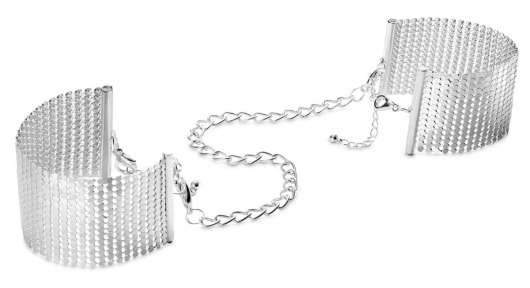 Серебристые наручники-браслеты Desir Metallique Handcuffs - Bijoux Indiscrets - купить с доставкой в Ангарске