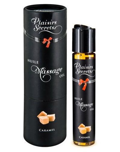 Массажное масло с ароматом карамели Huile de Massage Gourmande Caramel - 59 мл. - Plaisir Secret - купить с доставкой в Ангарске