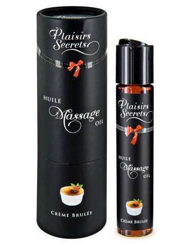 Массажное масло с ароматом крем брюле Huile de Massage Gourmande Creme Brulée - 59 мл. - Plaisir Secret - купить с доставкой в Ангарске