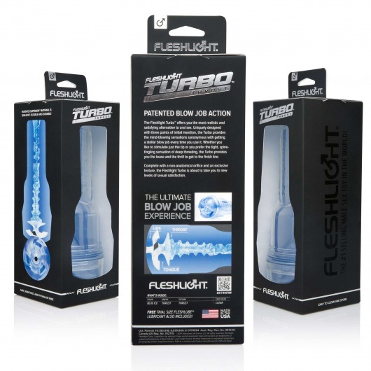 Мастурбатор Fleshlight Turbo - Trust Blue Ice - Fleshlight - в Ангарске купить с доставкой