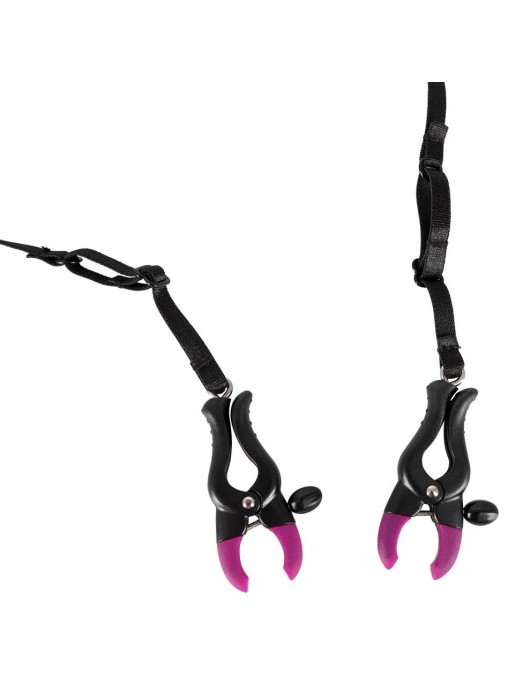 Трусики с зажимами для половых губ и бусинками для массажа промежности - Orion - купить с доставкой в Ангарске