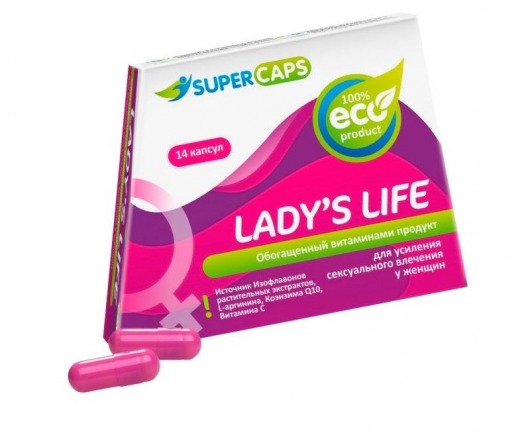 Возбуждающие капсулы Ladys Life - 14 капсул (0,35 гр.) - SuperCaps - купить с доставкой в Ангарске