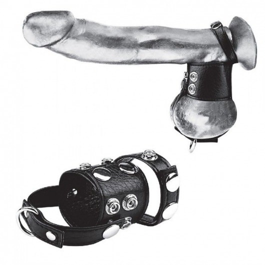 Утяжка на пенис и мошонку Cock Ring With 1.5  Ball Stretcher And Optional Weight Ring - BlueLine - купить с доставкой в Ангарске