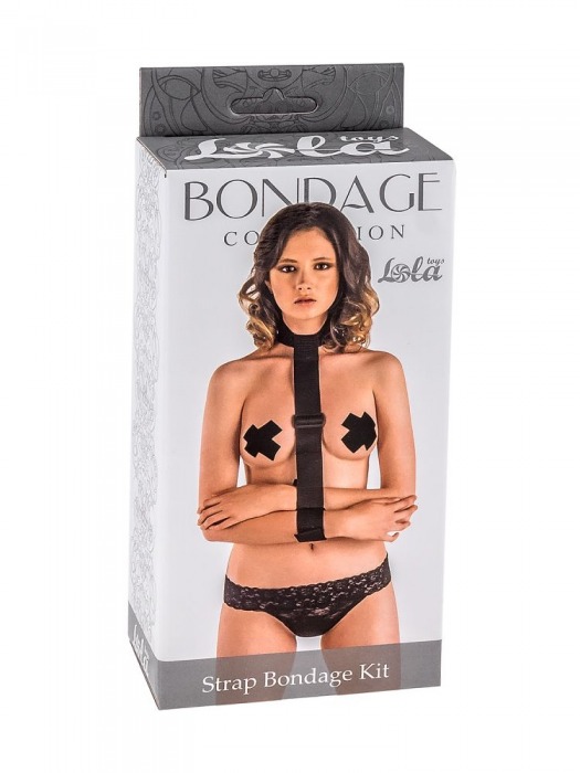 Ошейник с длинной лентой и наручниками Strap Bondage Kit Plus Size - Lola Games - купить с доставкой в Ангарске