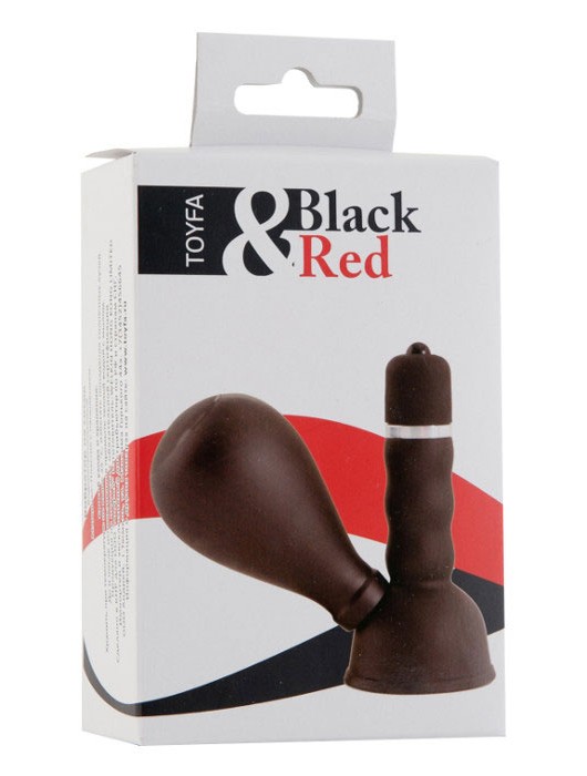 Черный вибратор с грушей на сосок - ToyFa