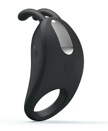 Чёрное эрекционное кольцо с вибрацией Rabbit Vibrator - Baile - в Ангарске купить с доставкой