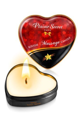 Массажная свеча с ароматом ванили Bougie Massage Candle - 35 мл. - Plaisir Secret - купить с доставкой в Ангарске