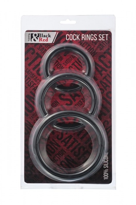 Набор из 3 чёрных эрекционных колец - ToyFa - в Ангарске купить с доставкой