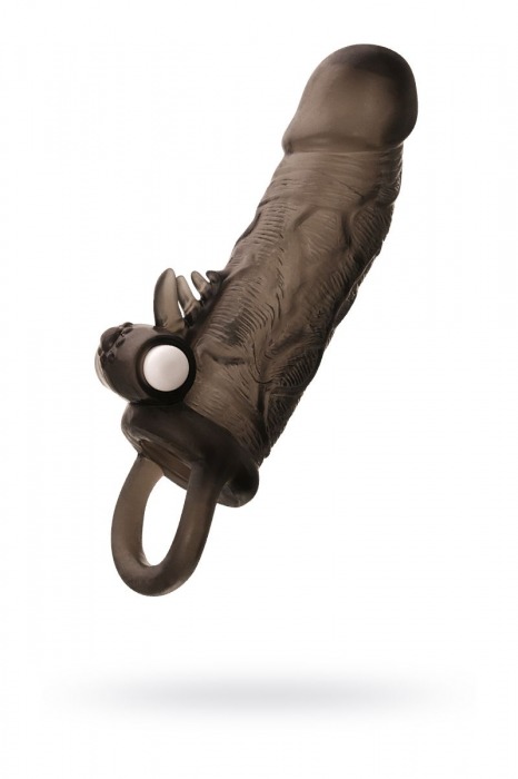 Чёрная насадка на пенис Toyfa XLover с вибрацией - ToyFa - в Ангарске купить с доставкой