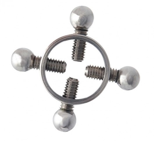 Серебристые зажимы для сосков на винтах - ToyFa - купить с доставкой в Ангарске