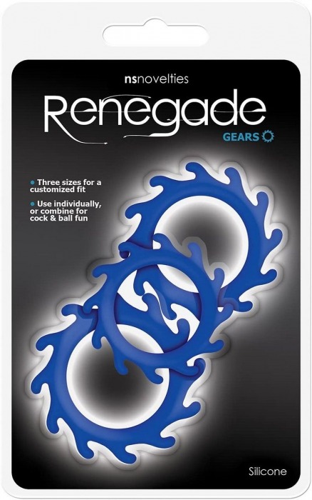 Набор из 3 синих эрекционных колец Renegade Gears - NS Novelties - в Ангарске купить с доставкой