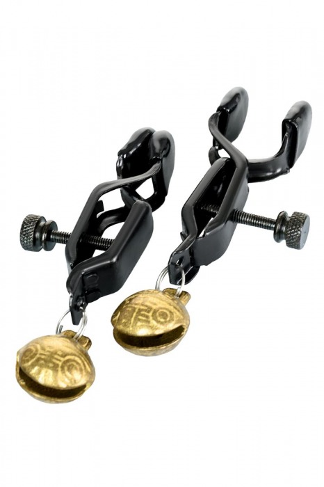 Черно-золотистые зажимы для сосков TOYFA Theatre - ToyFa - купить с доставкой в Ангарске