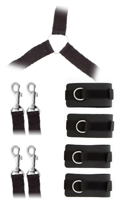 Комплект наручников и поножей LUXURIOUS BED RESTRAINT CUFF SET - Blush Novelties - купить с доставкой в Ангарске