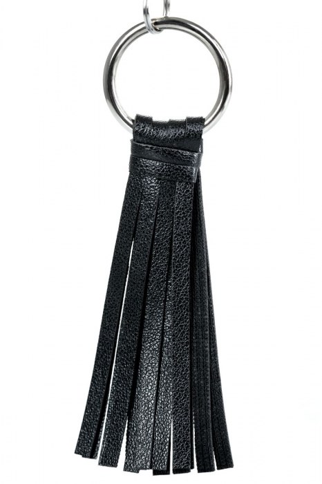 Черно-серебристые зажимы для сосков Theatre с кисточками - ToyFa - купить с доставкой в Ангарске