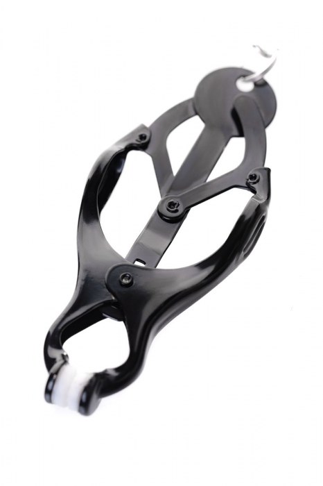 Черно-серебристые зажимы для сосков с кольцом для пениса TOYFA Metal - ToyFa - купить с доставкой в Ангарске