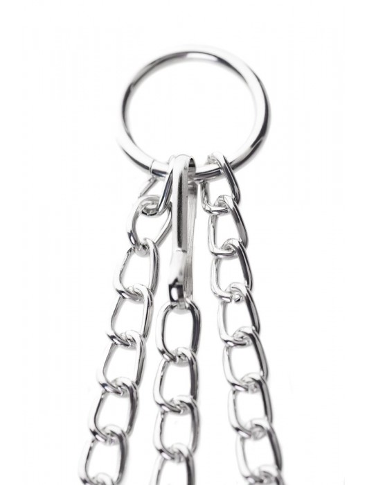 Серебристо-чёрные зажимы для сосков с кольцом для пениса TOYFA Metal - ToyFa - купить с доставкой в Ангарске