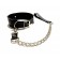 Черный ошейник с поводком из эко-кожи - БДСМ Арсенал - купить с доставкой в Ангарске