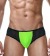Черные трусы-бразилиана с лаймовой вставкой - Cosmos Colors купить с доставкой